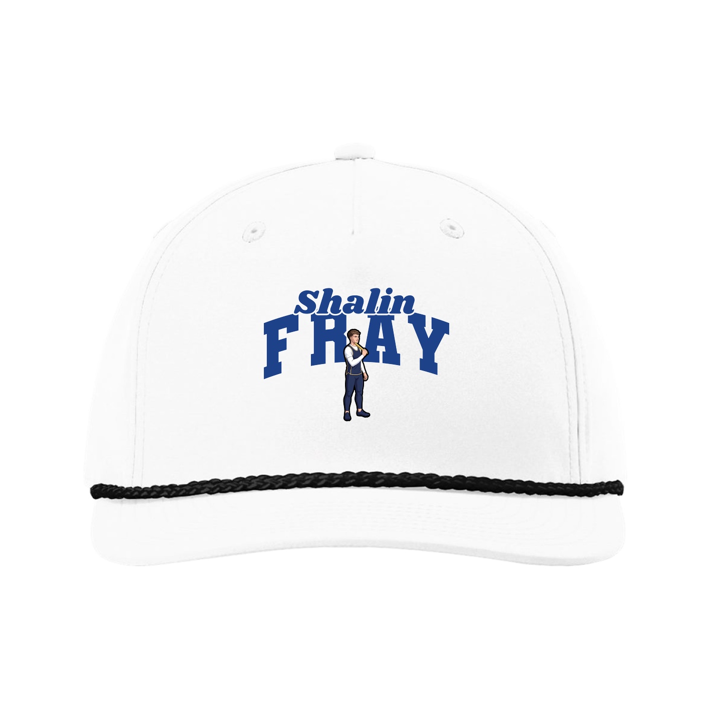 Five-Panel Classic Rope Cap — Signature Arch in White