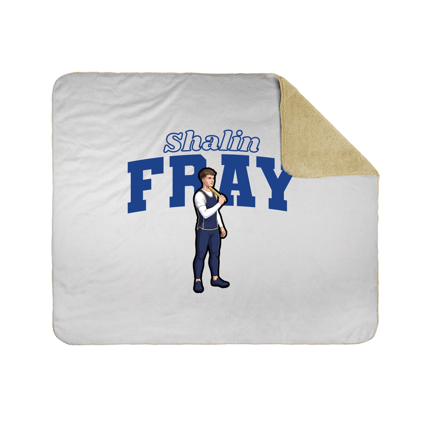 Throw Blanket — Name Arch in White