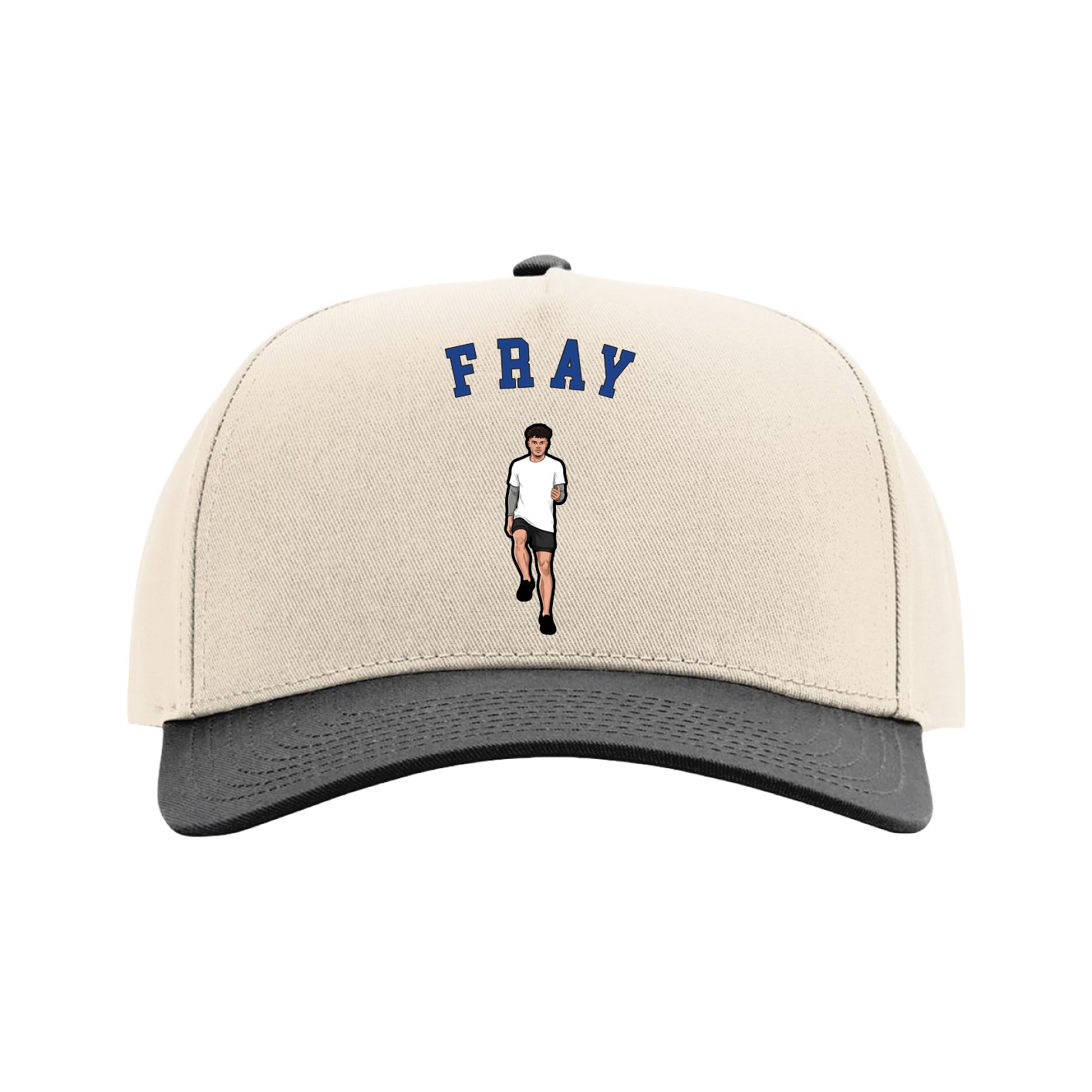 Full Fabric Five-Panel Champ Cap — Shirsey Arch in Cream/Black