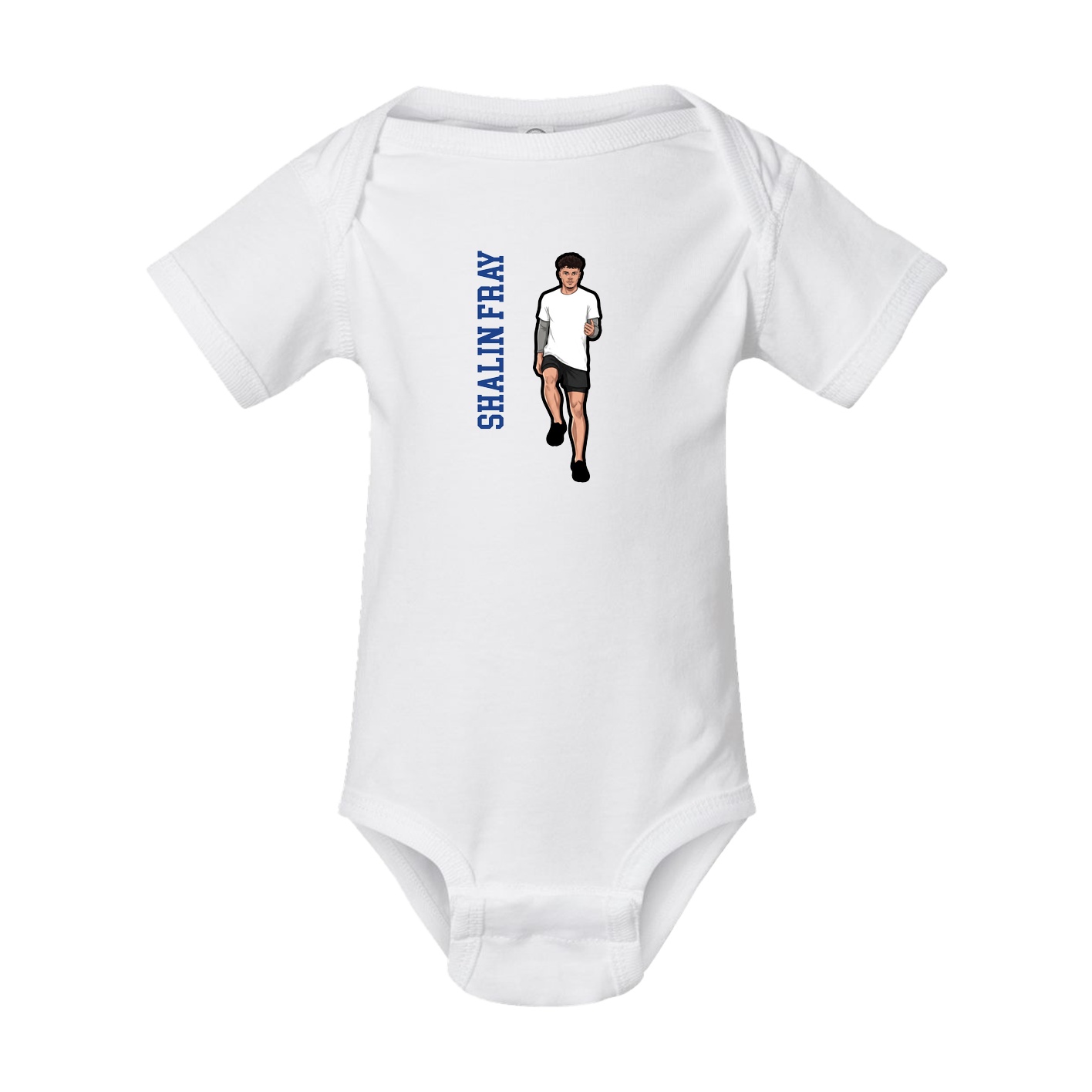 Baby Onesie — Name Vertical in White