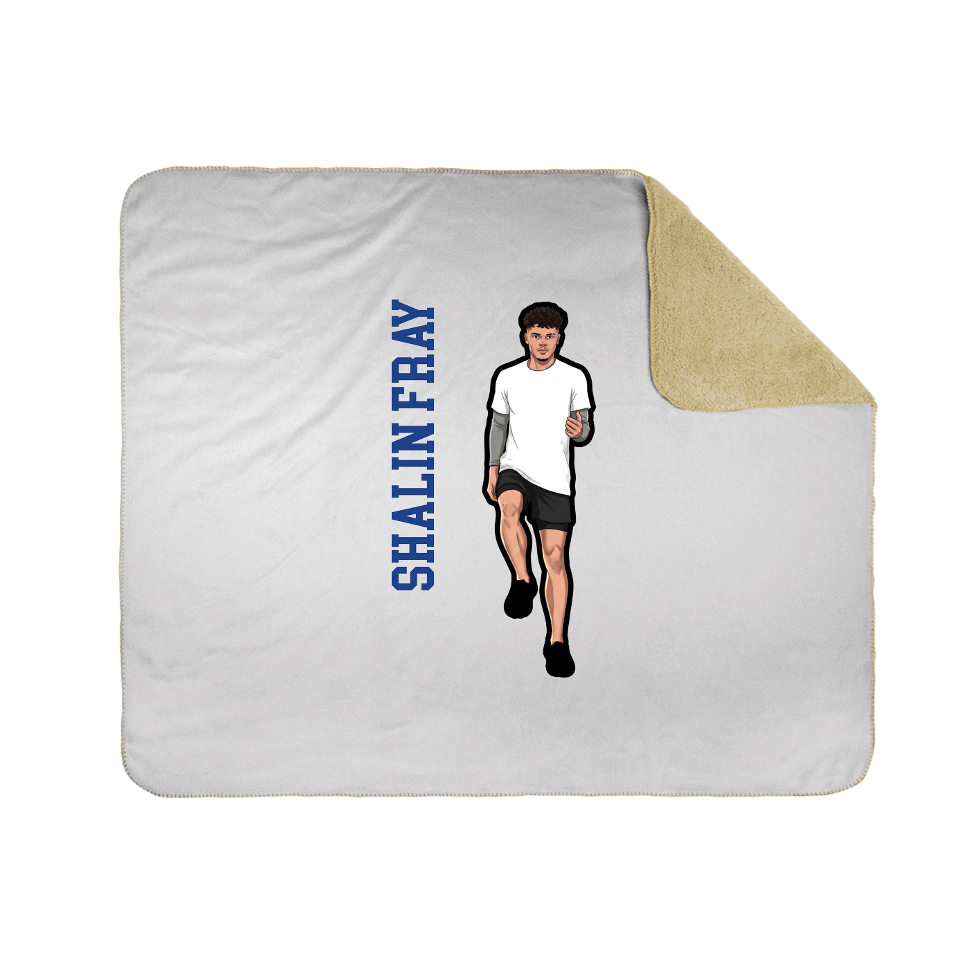 Throw Blanket — Name Vertical in White