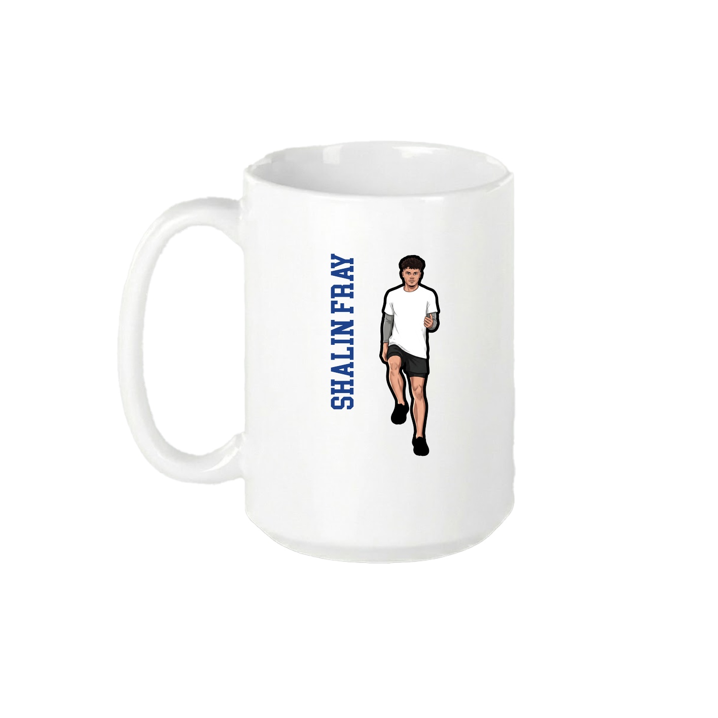 15oz Coffee Mug — Name Vertical in White