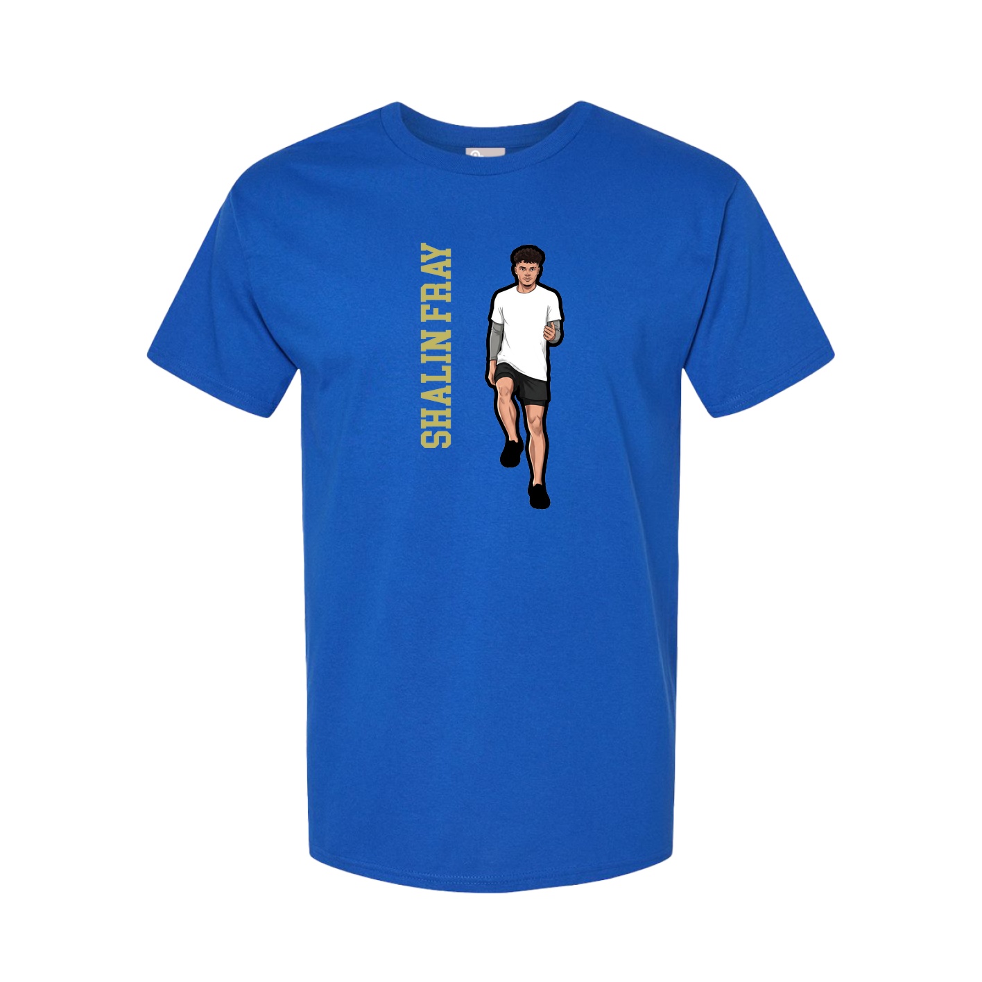 Youth Tee — Name Vertical in Royal