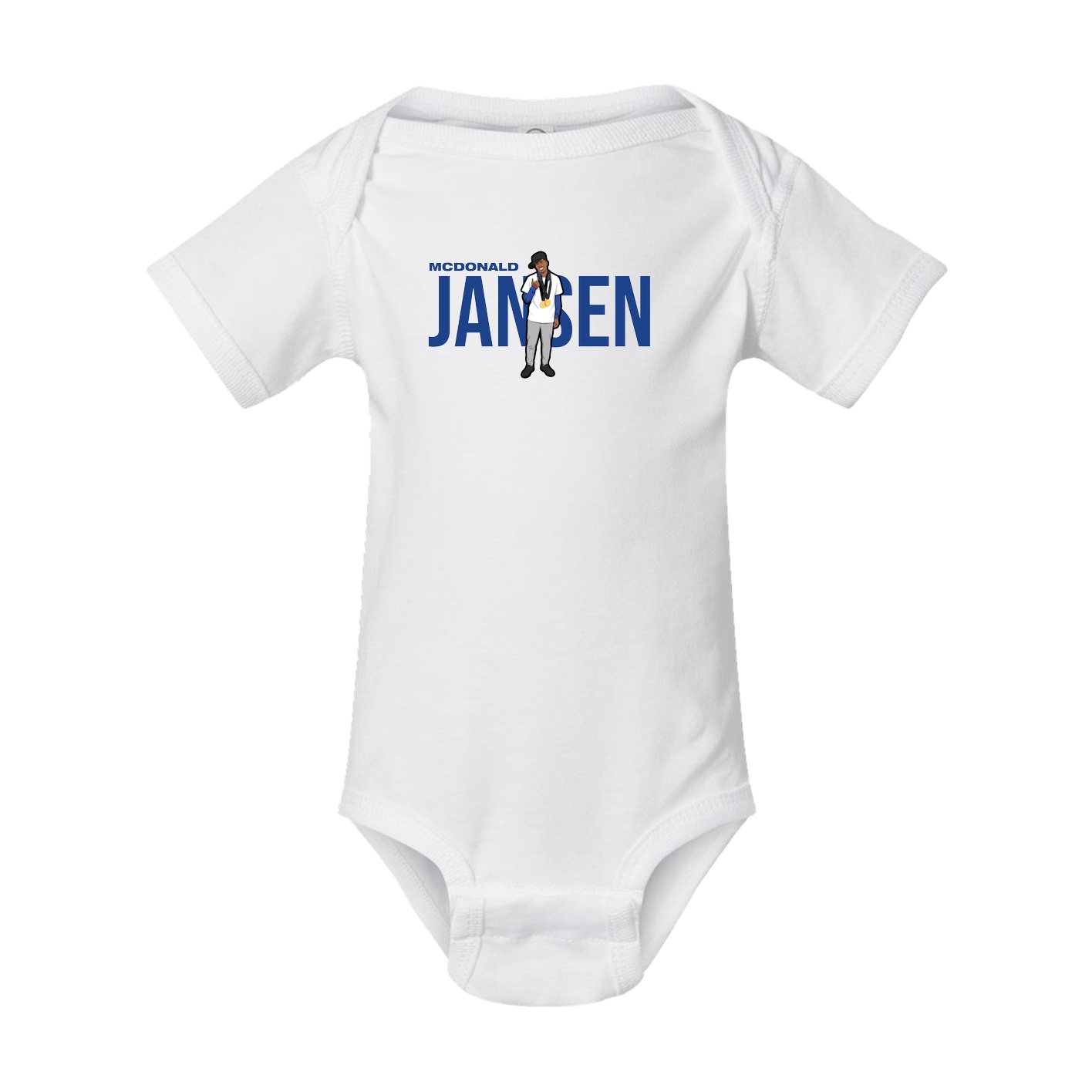 Baby Onesie — Player Name in White