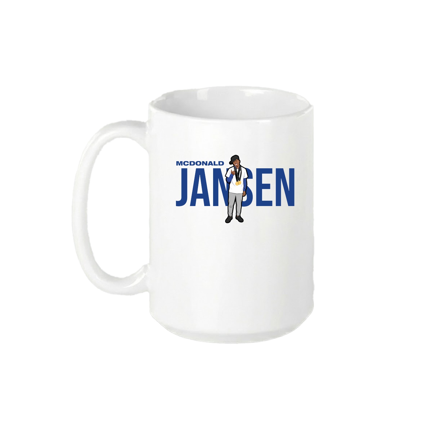 15oz Coffee Mug — Player Name in White
