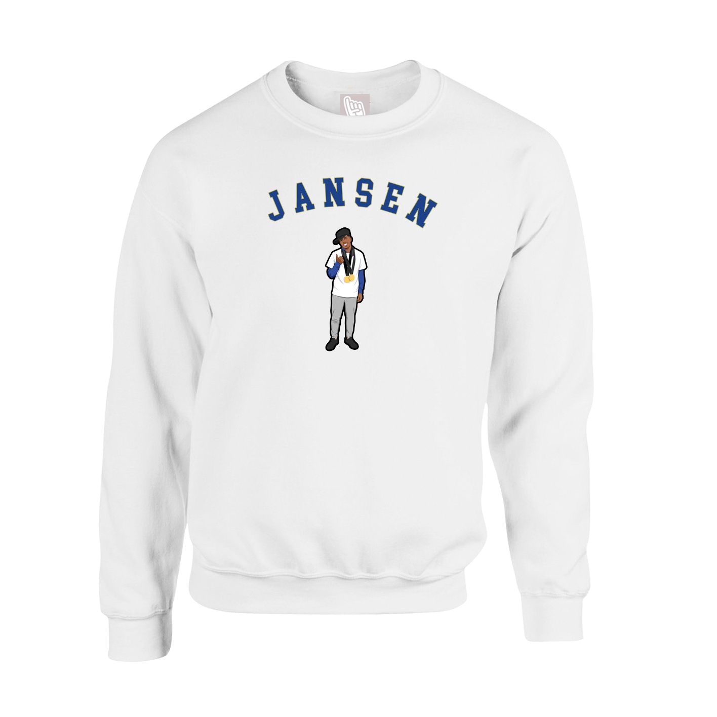 Fleece Crew — Shirsey Arch in White