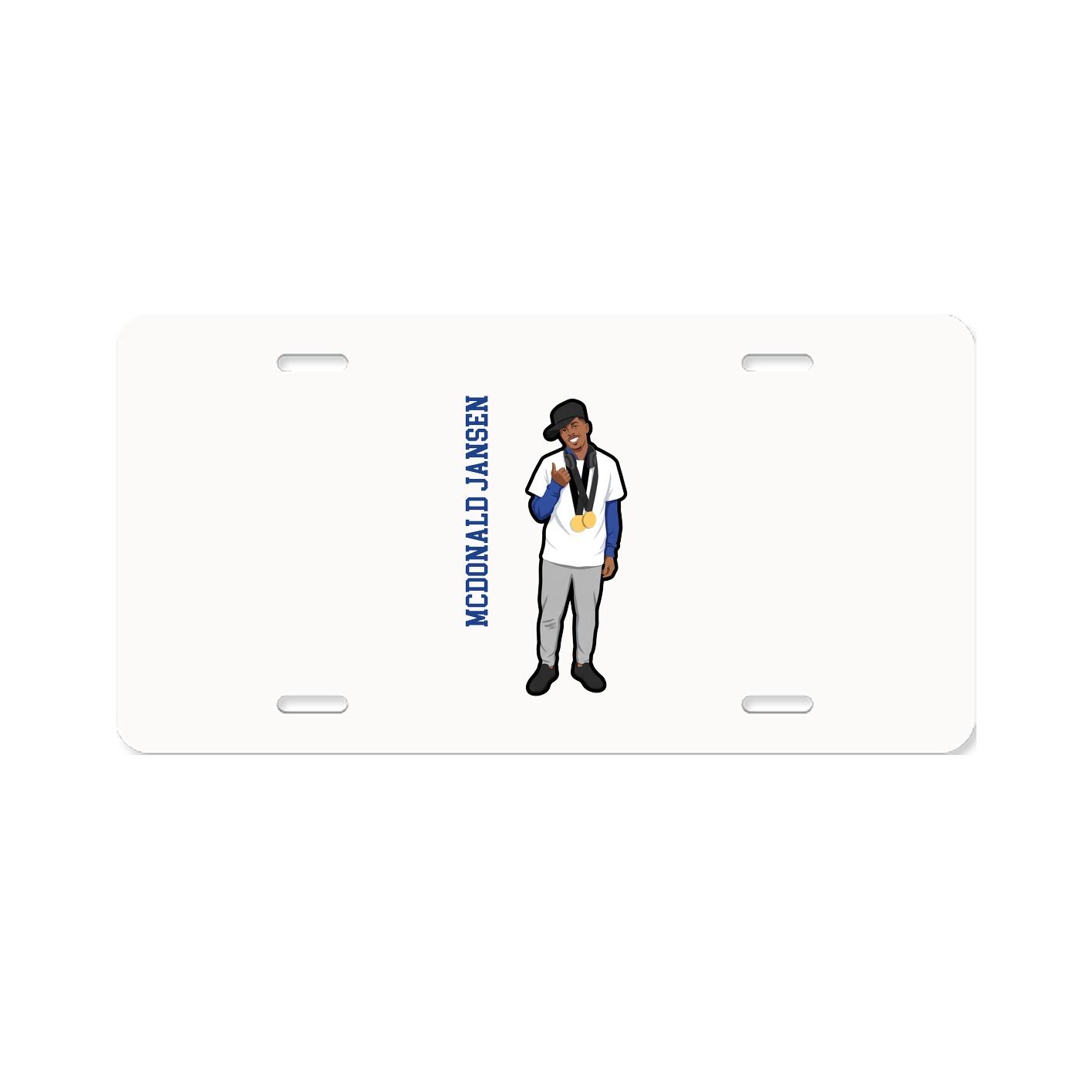License Plate — Name Vertical in Classic
