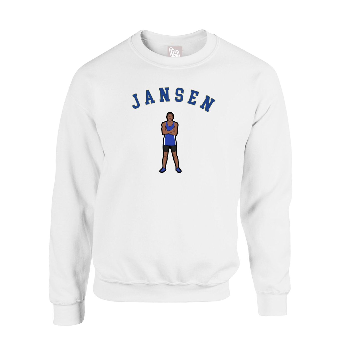 Fleece Crew — Shirsey Arch in White