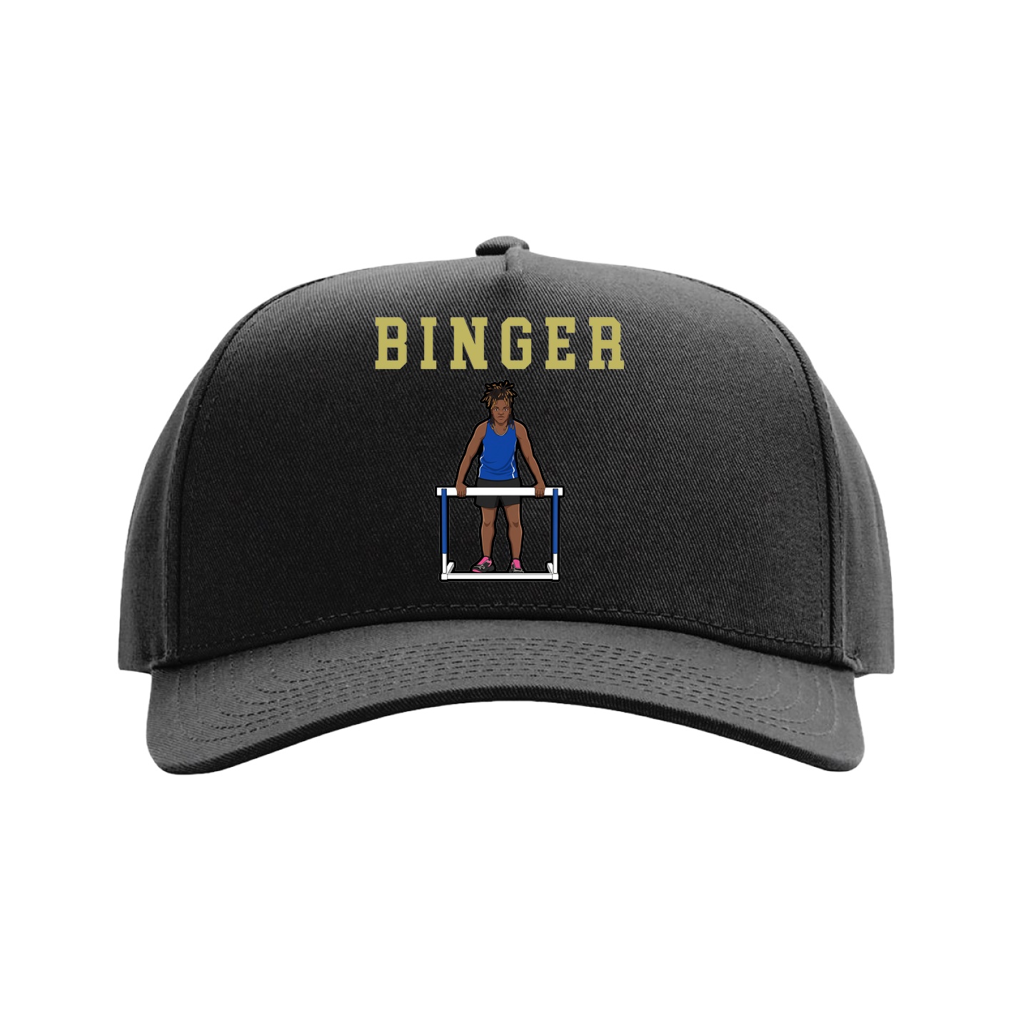 Full Fabric Five-Panel Champ Cap — Shirsey in Black