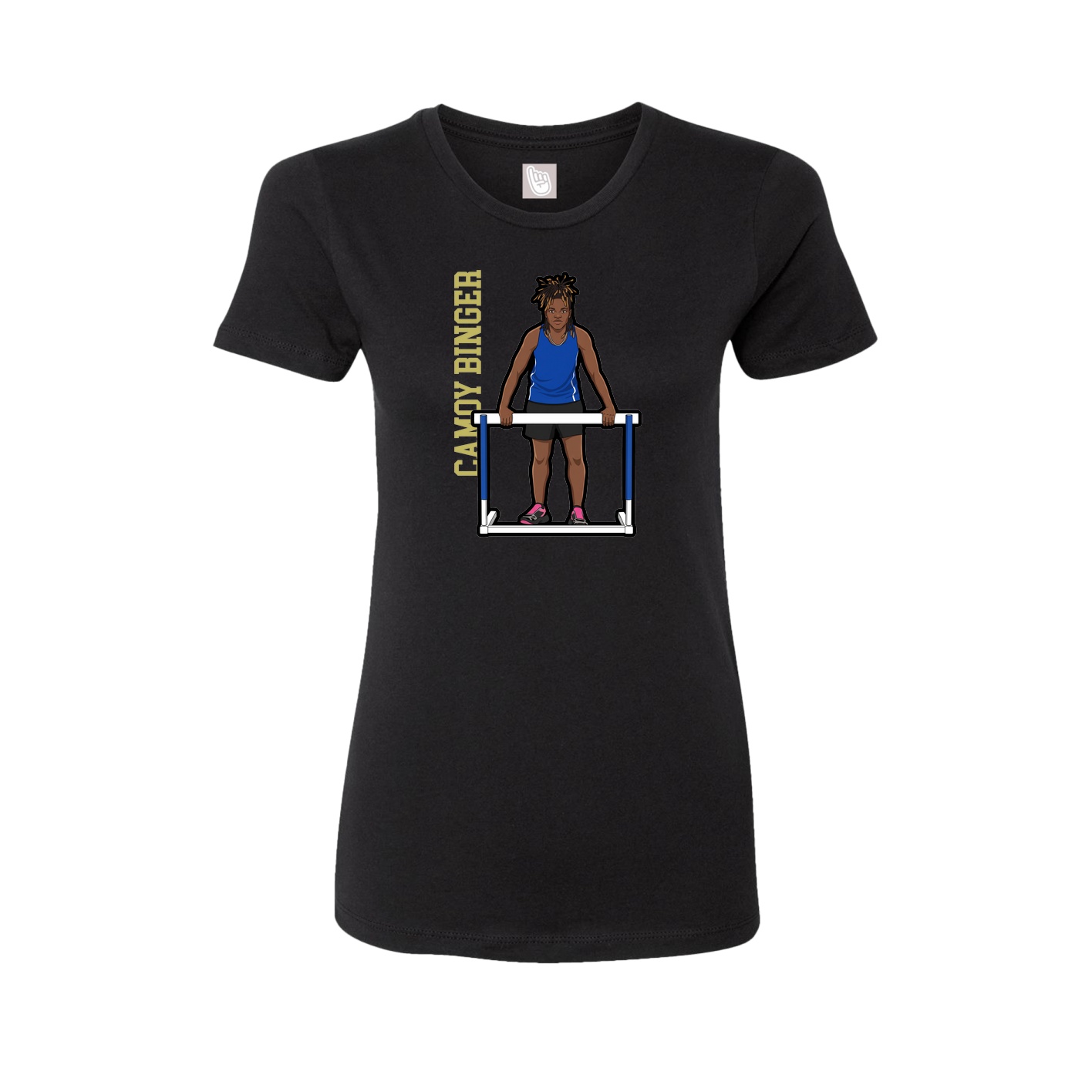 Fitted Women's Tee — Name Vertical in Black