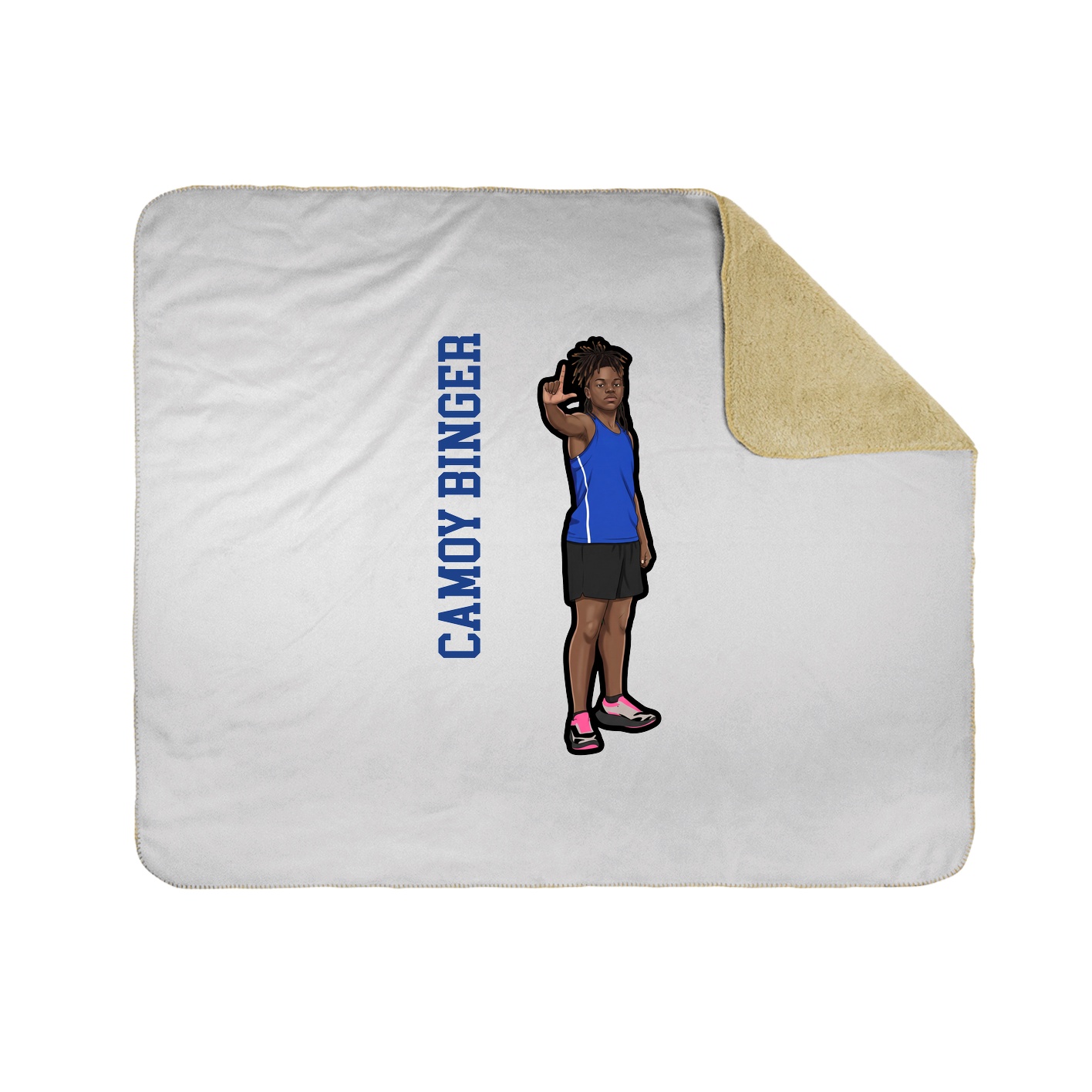 Throw Blanket — Name Vertical in White