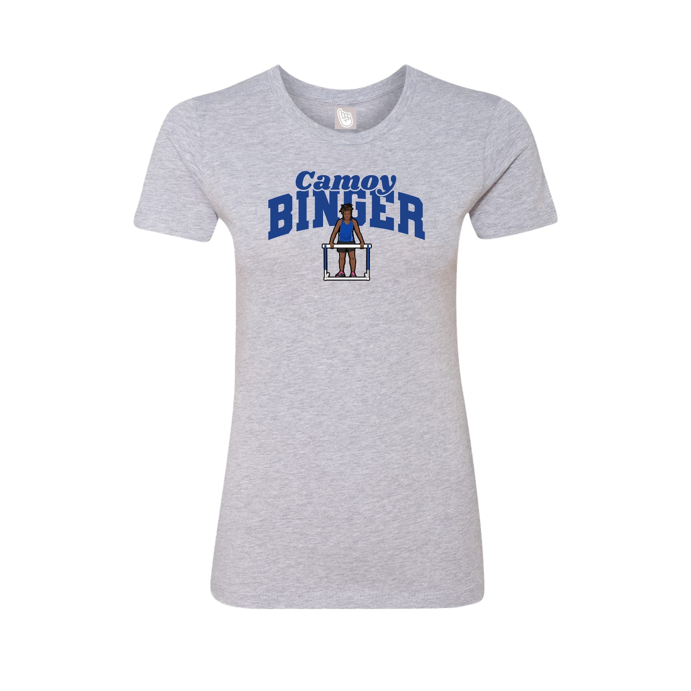 Fitted Women's Tee — Signature Arch in Grey