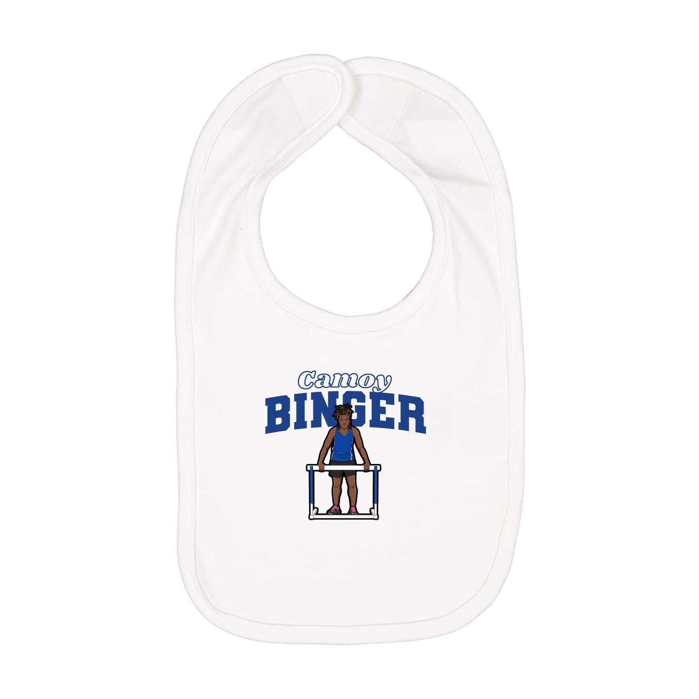 Infant Bib — Name Arch in White