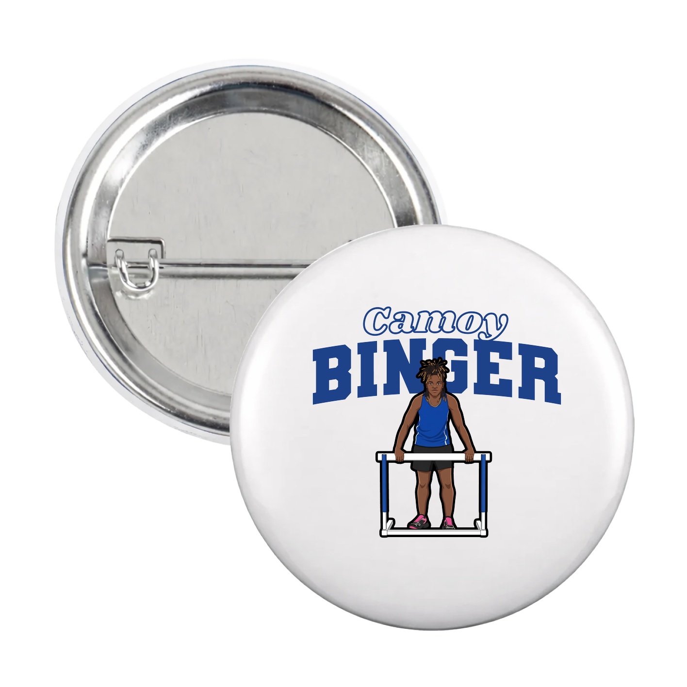 Game Day Button — Name Arch in White