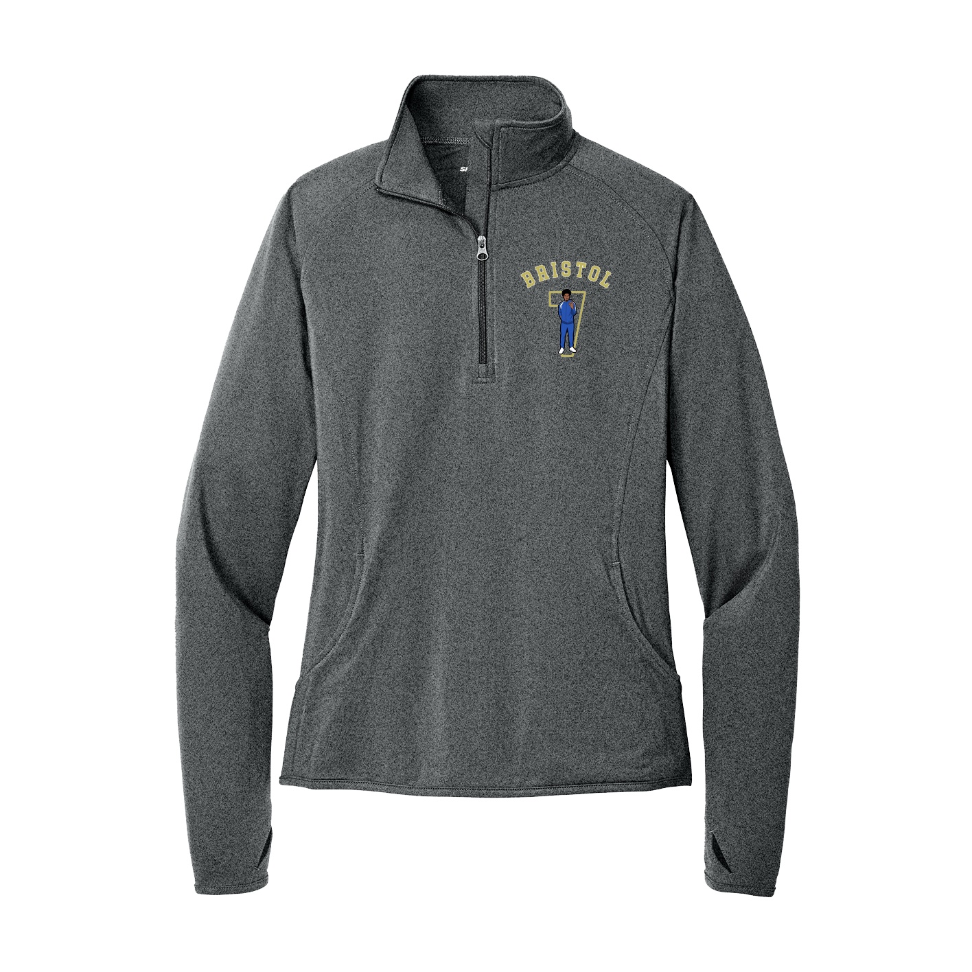 Women's Q-Zip Pullover — Shirsey Arch in Grey