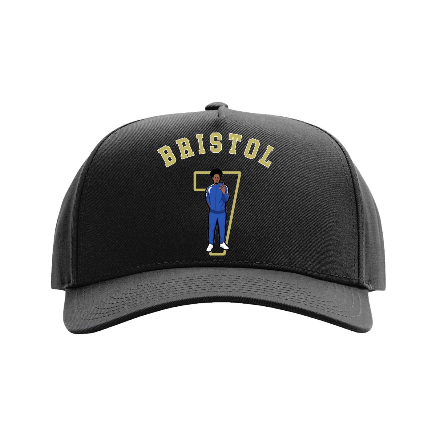 Full Fabric Five-Panel Champ Cap — Shirsey Arch in Black