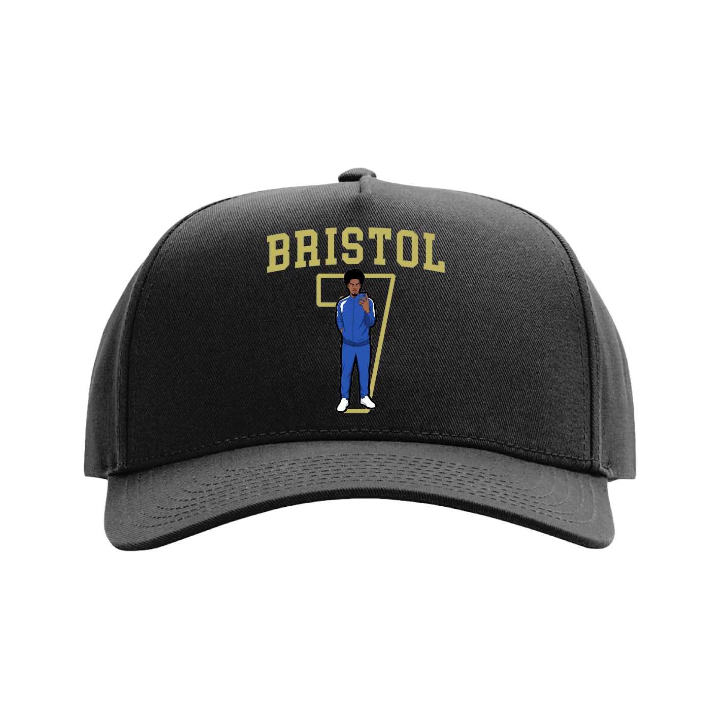 Full Fabric Five-Panel Champ Cap — Shirsey in Black