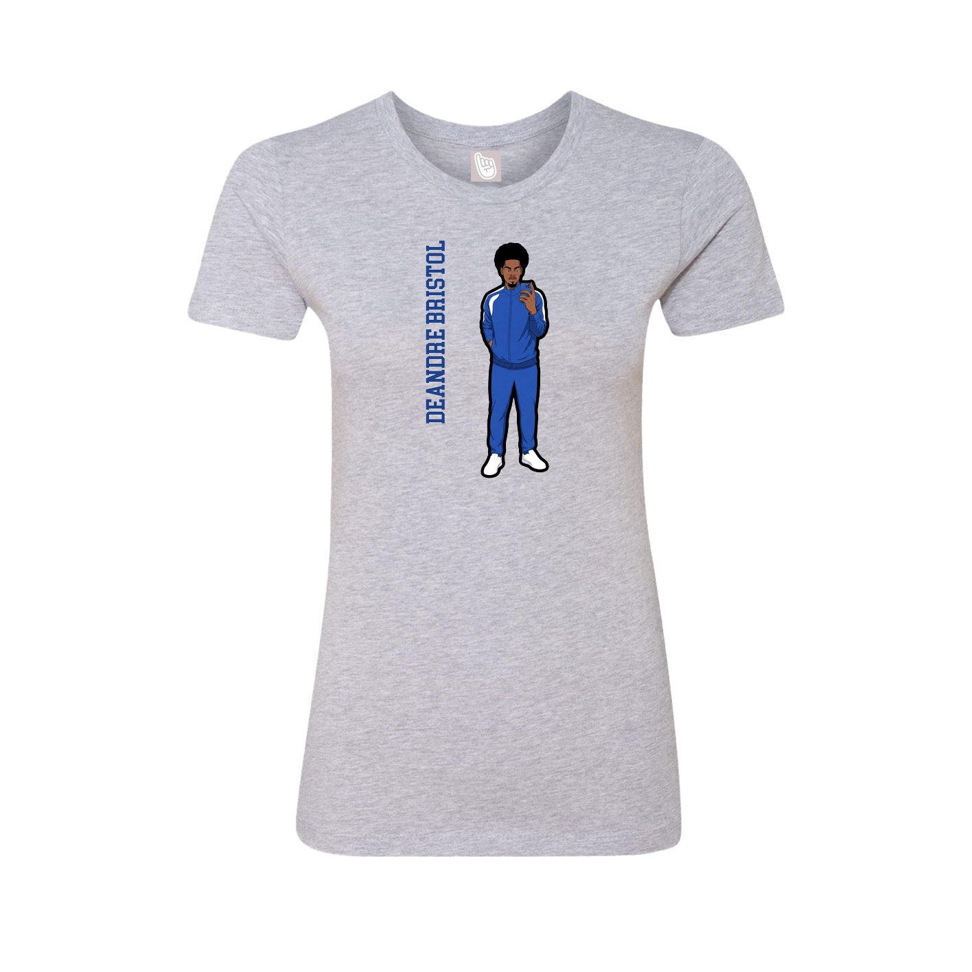 Womens Tee — Name Vertical in Grey