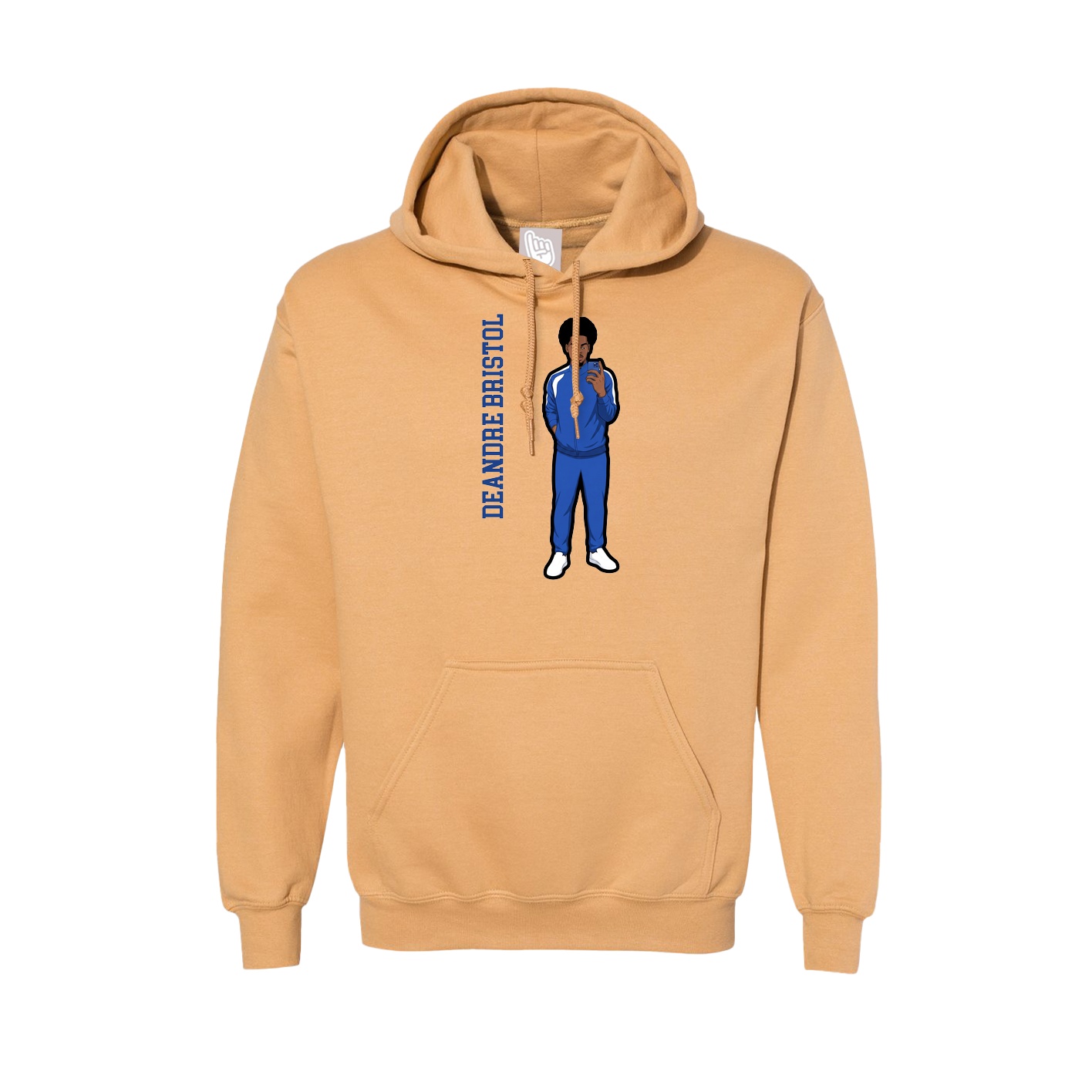 Hoodie — Name Vertical in Vegas Gold