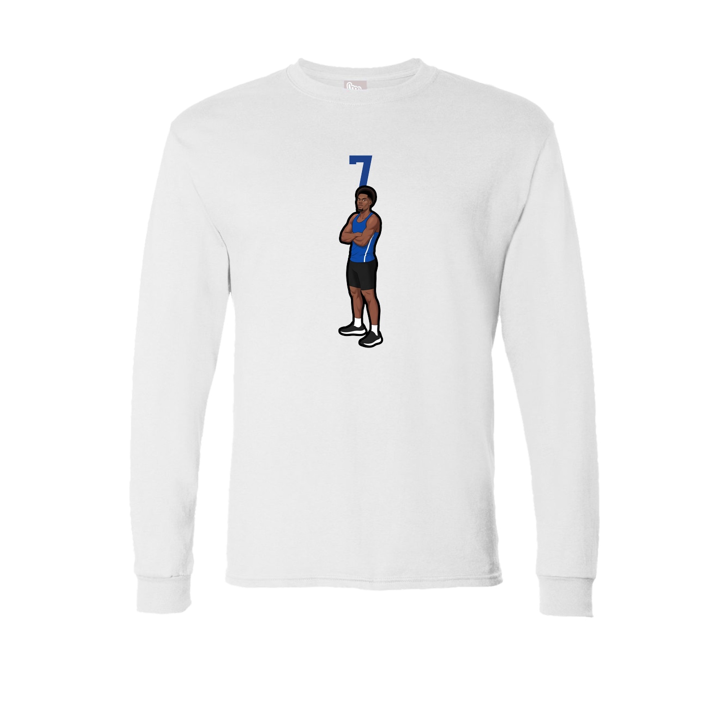 Long Sleeve Tee — Number Top in White