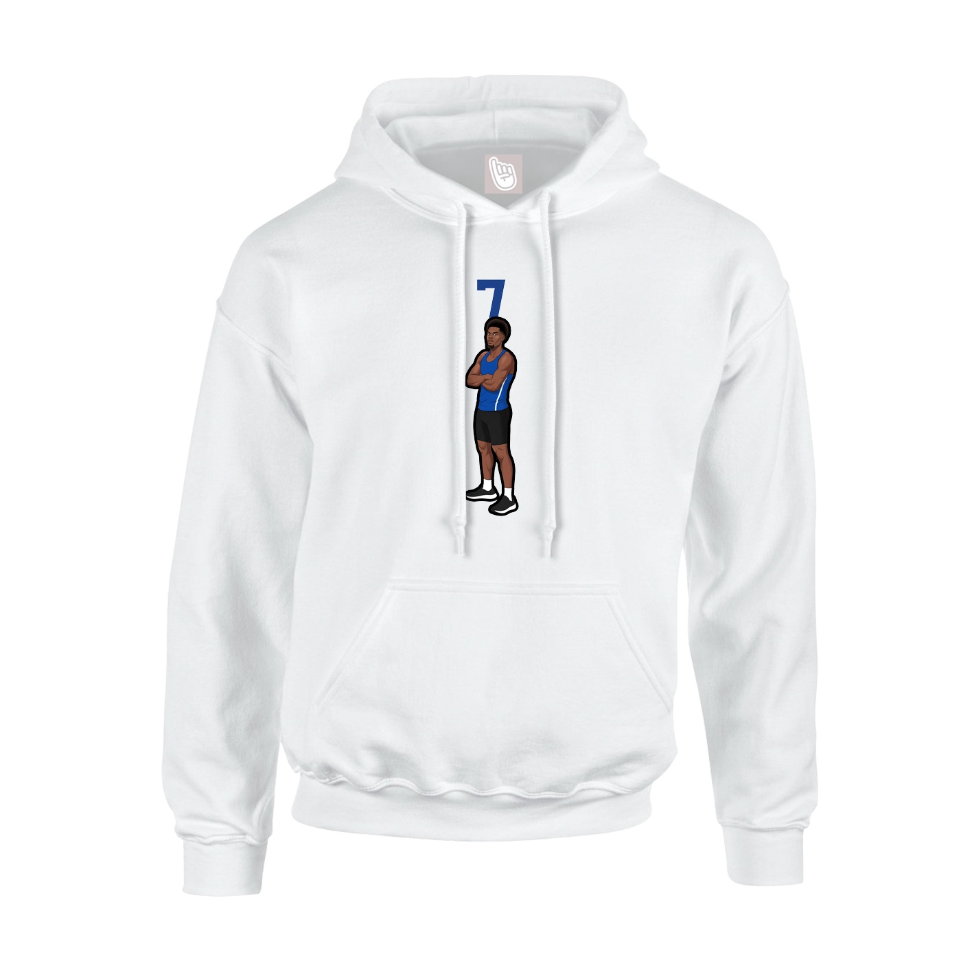 Youth Hoodie — Number Top in White