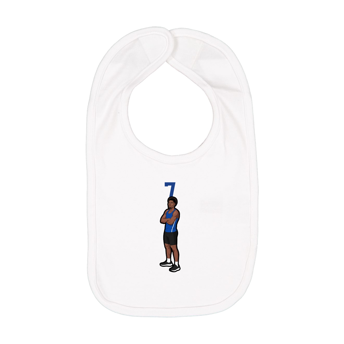 Infant Bib — Number Top in White