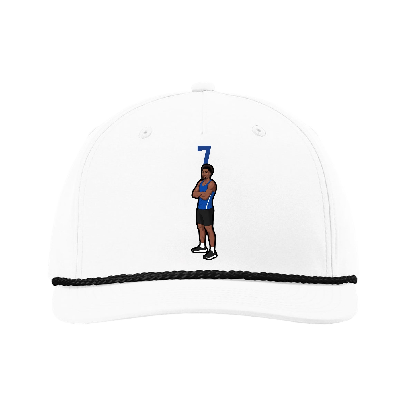 Five-Panel Classic Rope Cap — Number Top in White
