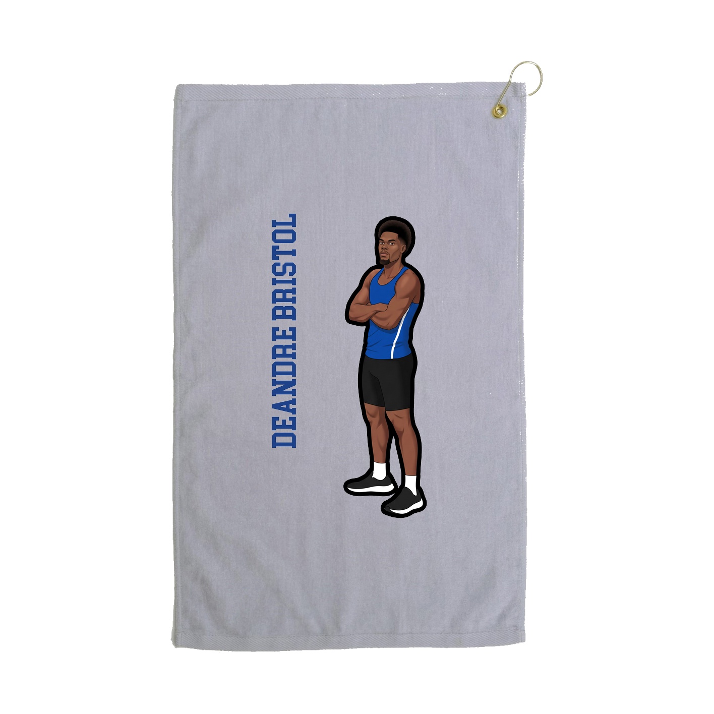 Golf Towel — Name Vertical in Grey