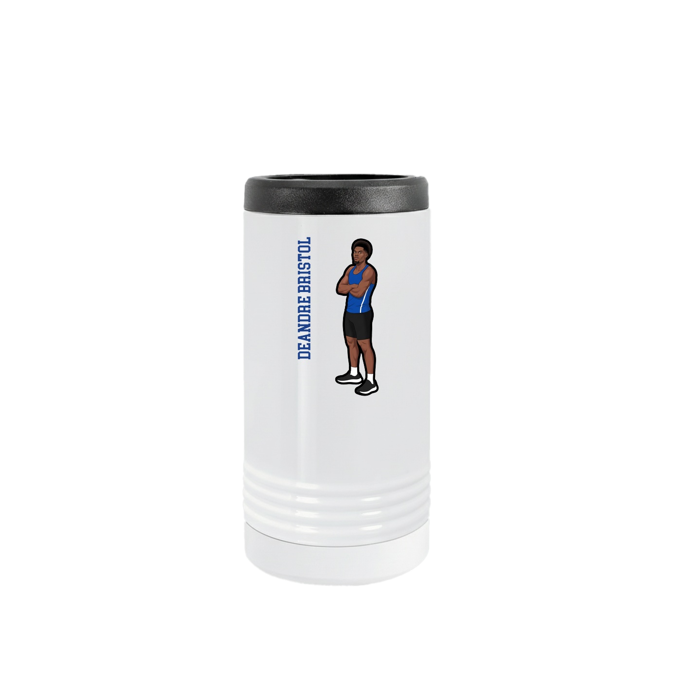 Slim Beverage Holder — Name Vertical in White