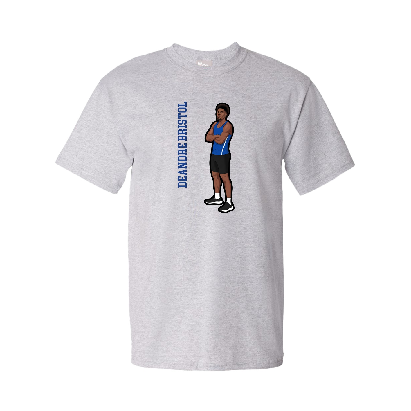 Youth Tee — Name Vertical in Grey