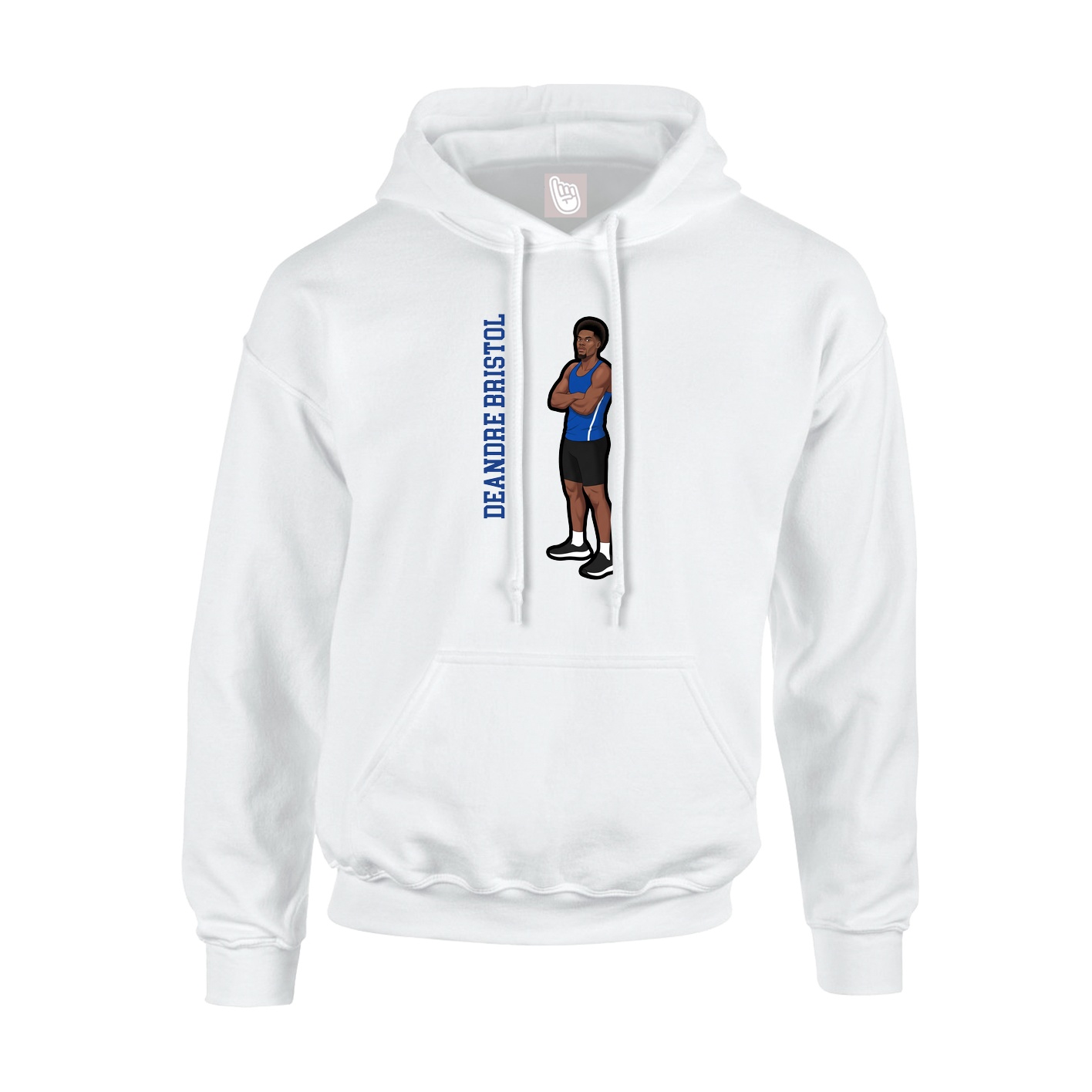 Youth Hoodie — Name Vertical in White