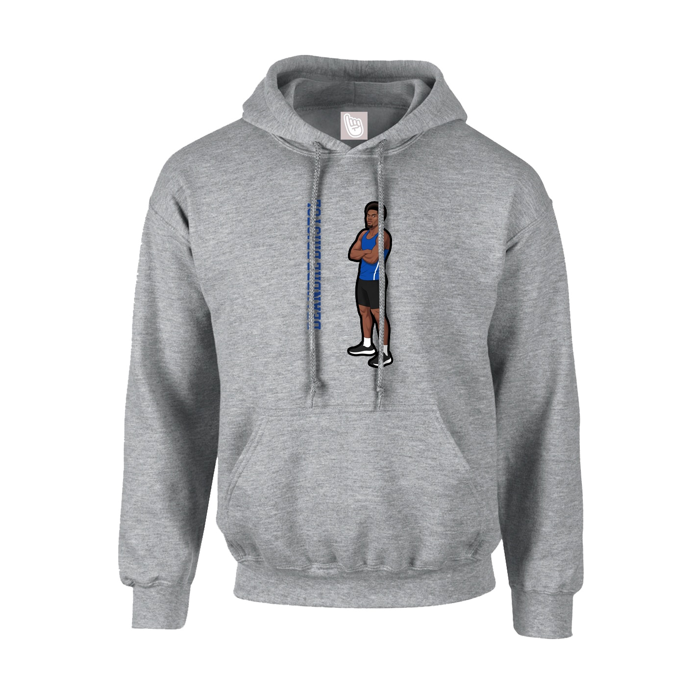 Youth Hoodie — Name Vertical in Grey