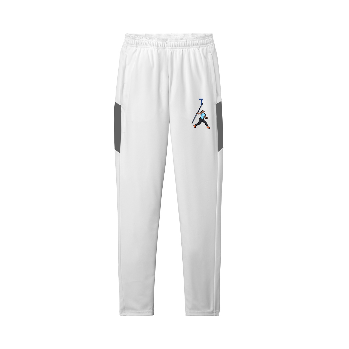 Team Travel Pant — Number Top in White/Grey