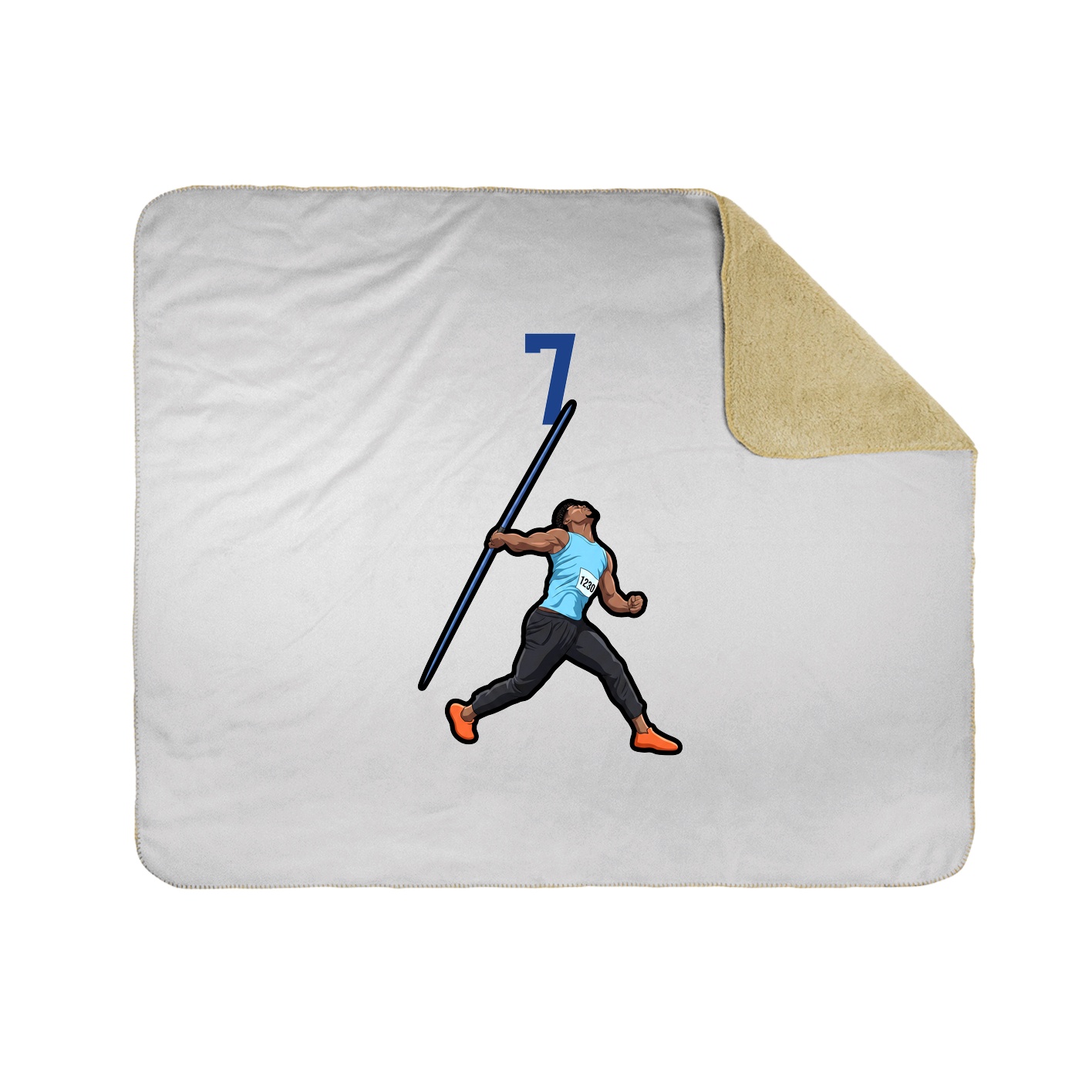 Throw Blanket — Number Top in White