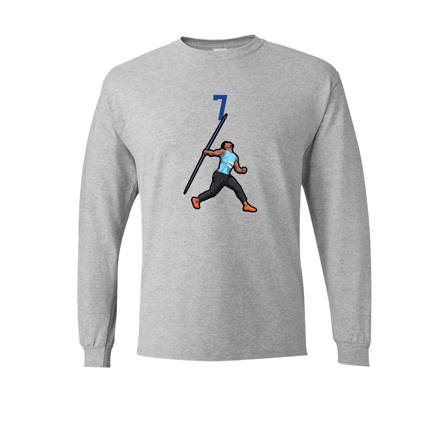 Long Sleeve Tee — Number Top in Grey