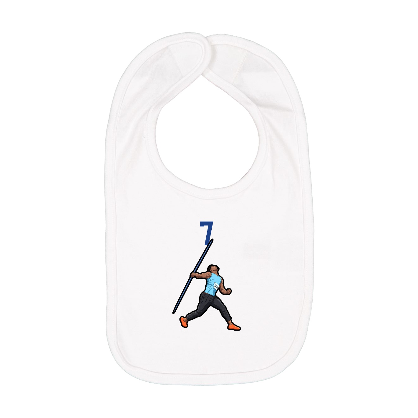 Infant Bib — Number Top in White