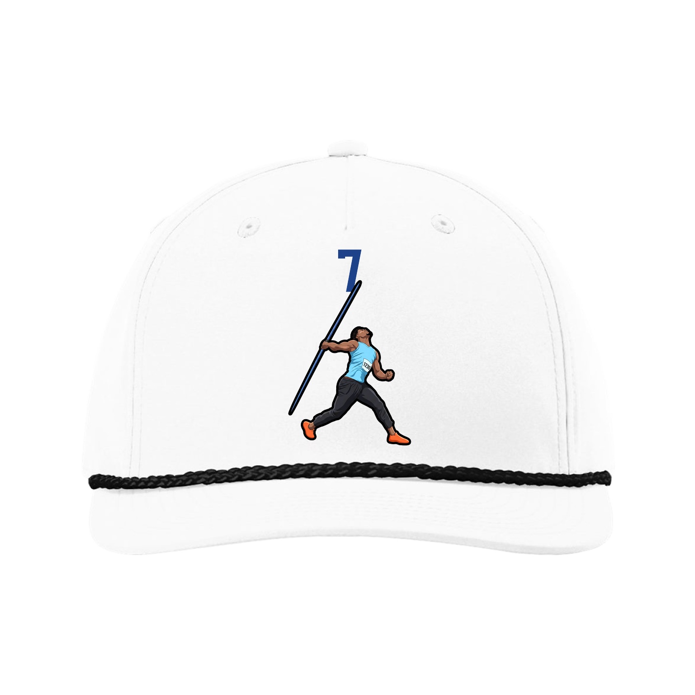 Five-Panel Classic Rope Cap — Number Top in White