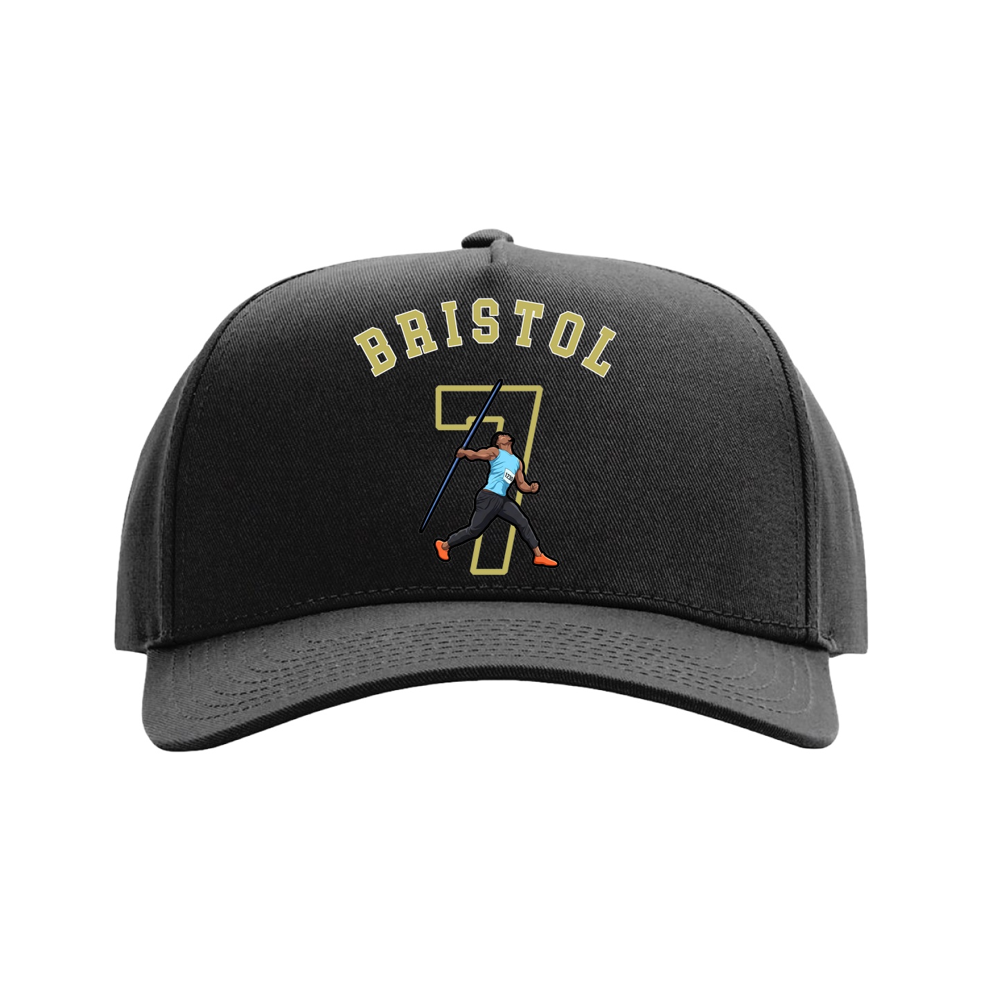 Full Fabric Five-Panel Champ Cap — Shirsey Arch in Black