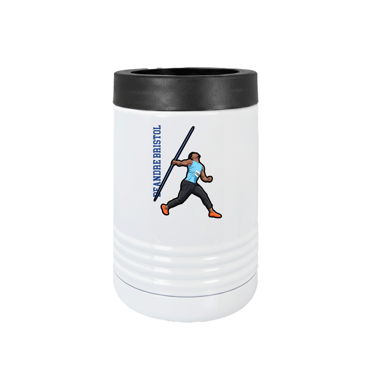 Beverage Holder — Name Vertical in White