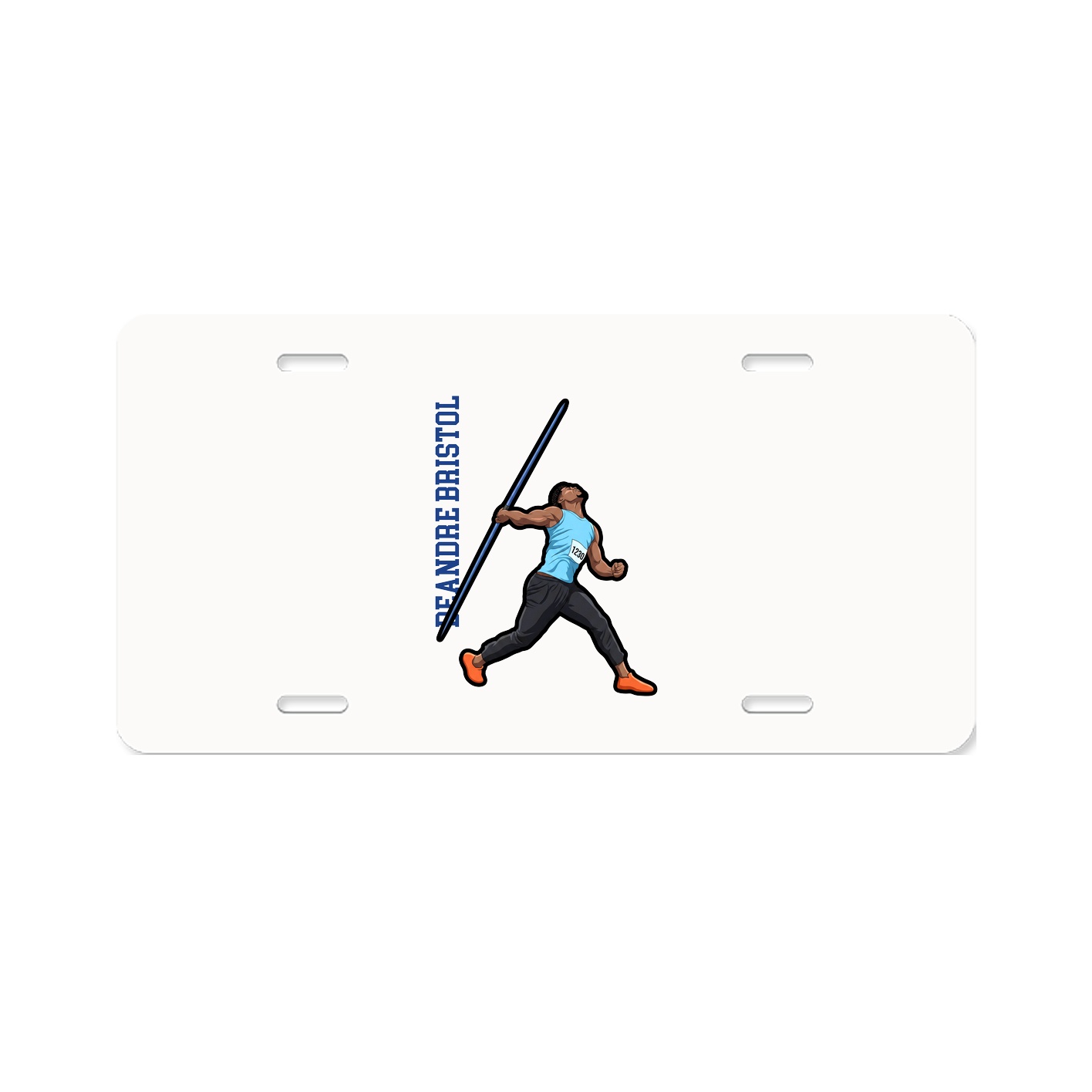 License Plate — Name Vertical in Classic