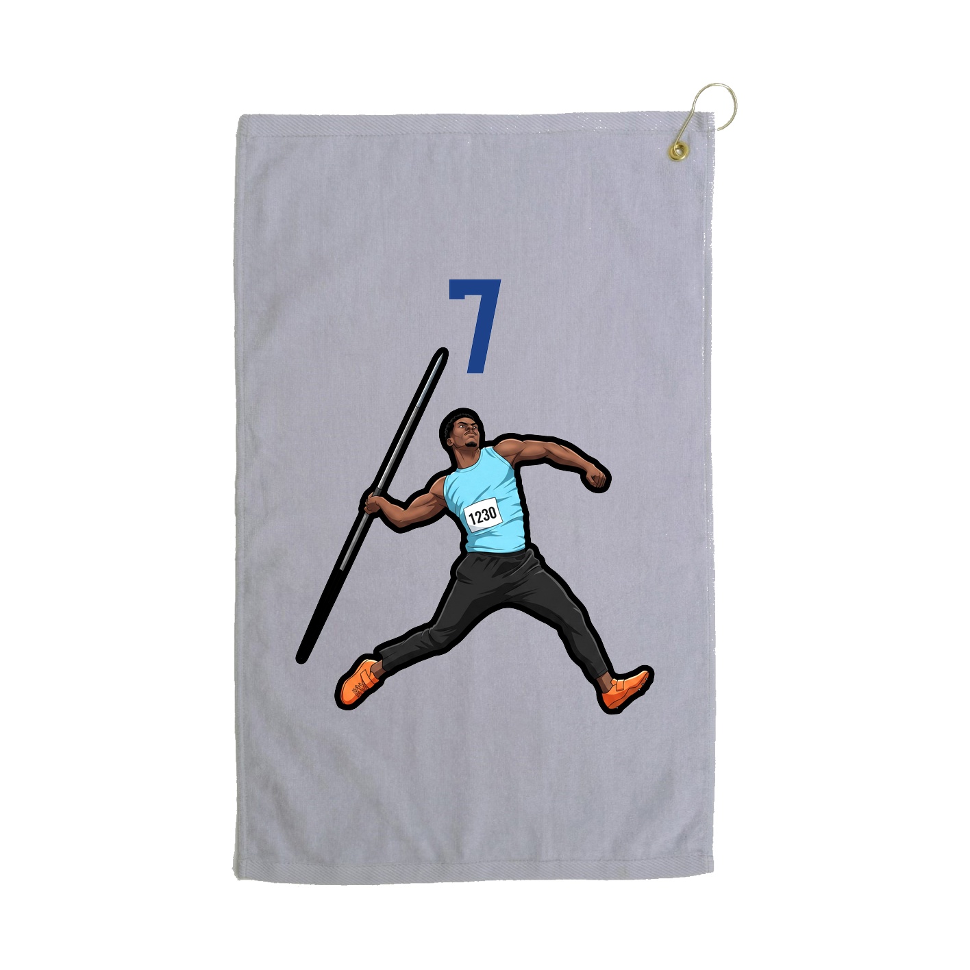 Golf Towel — Number Top in Grey