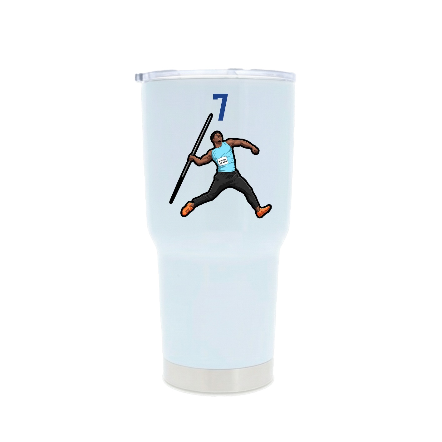 30oz Stainless Steel Tumbler — Number Top in White