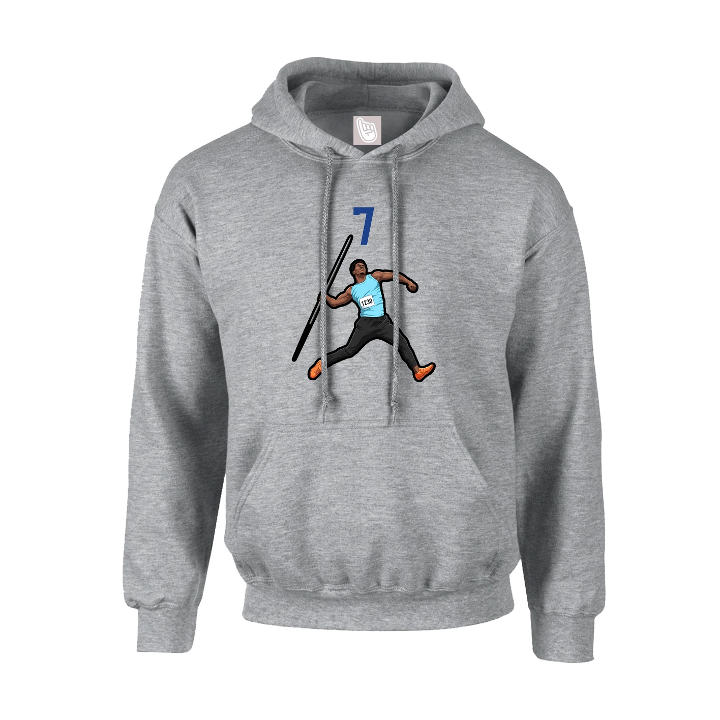 Youth Hoodie — Number Top in Grey