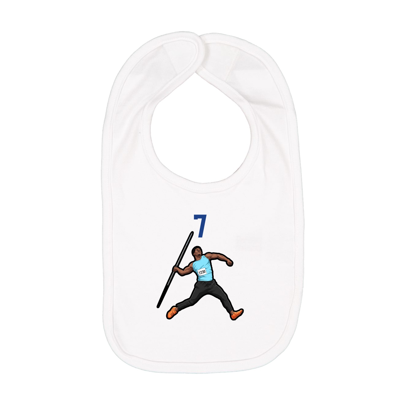 Infant Bib — Number Top in White