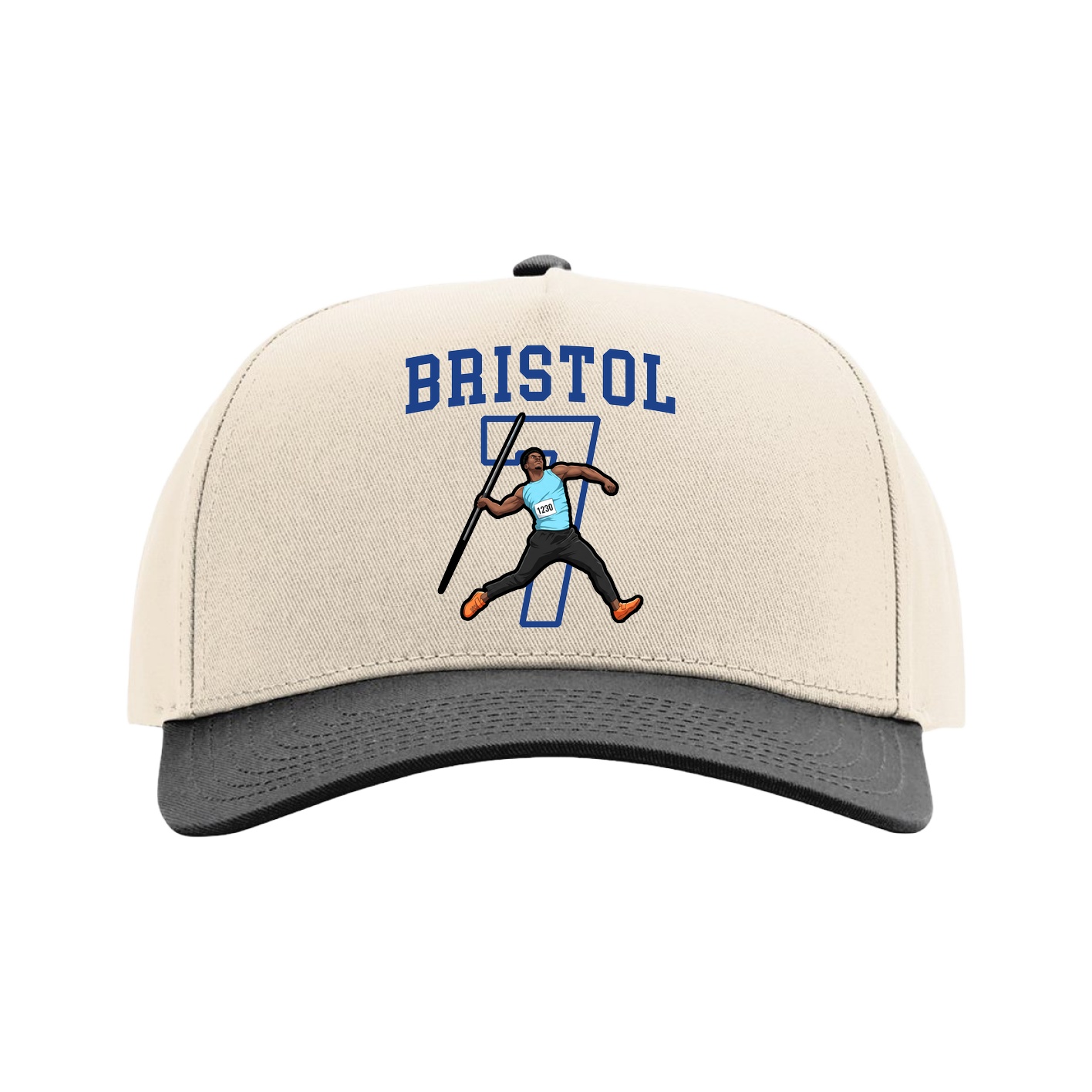 Full Fabric Five-Panel Champ Cap — Shirsey in Cream/Black
