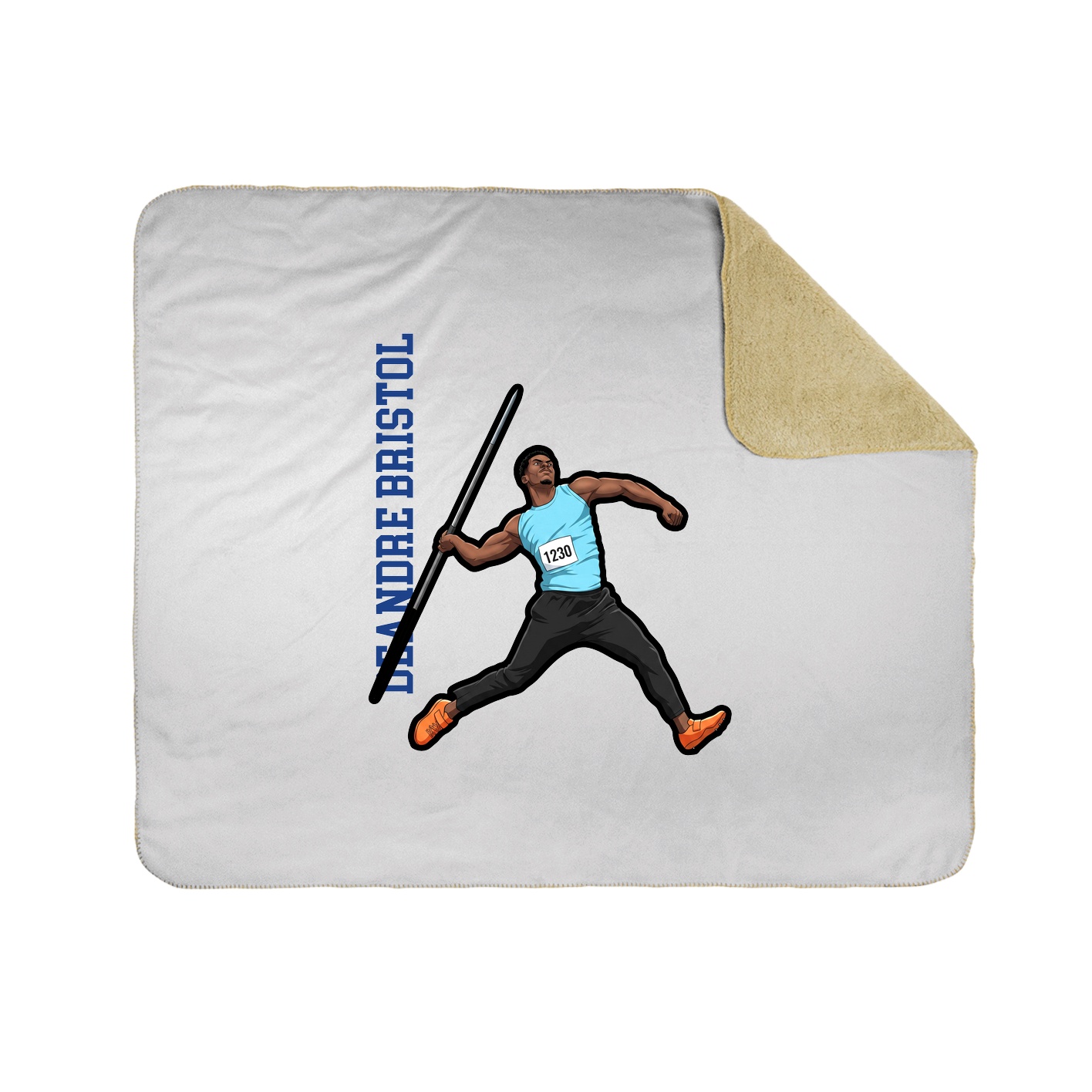Throw Blanket — Name Vertical in White