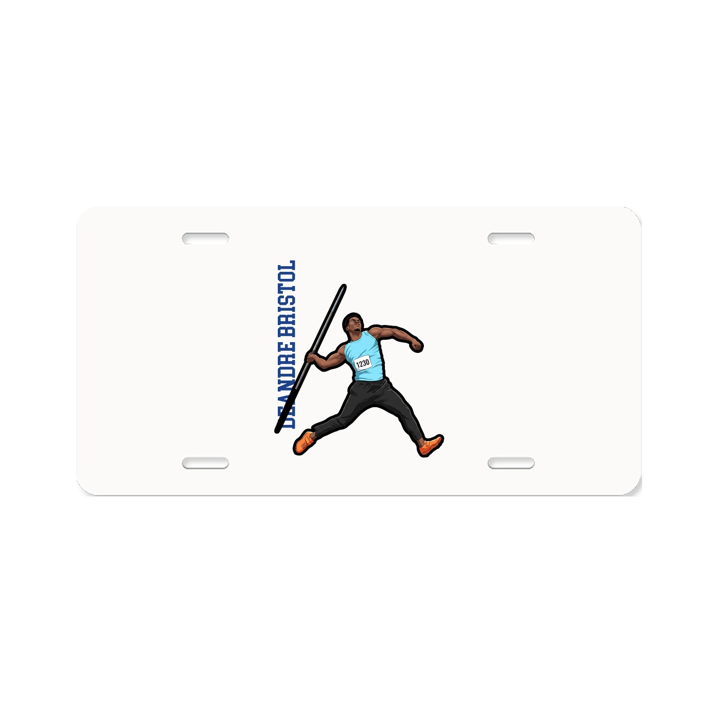 License Plate — Name Vertical in Classic
