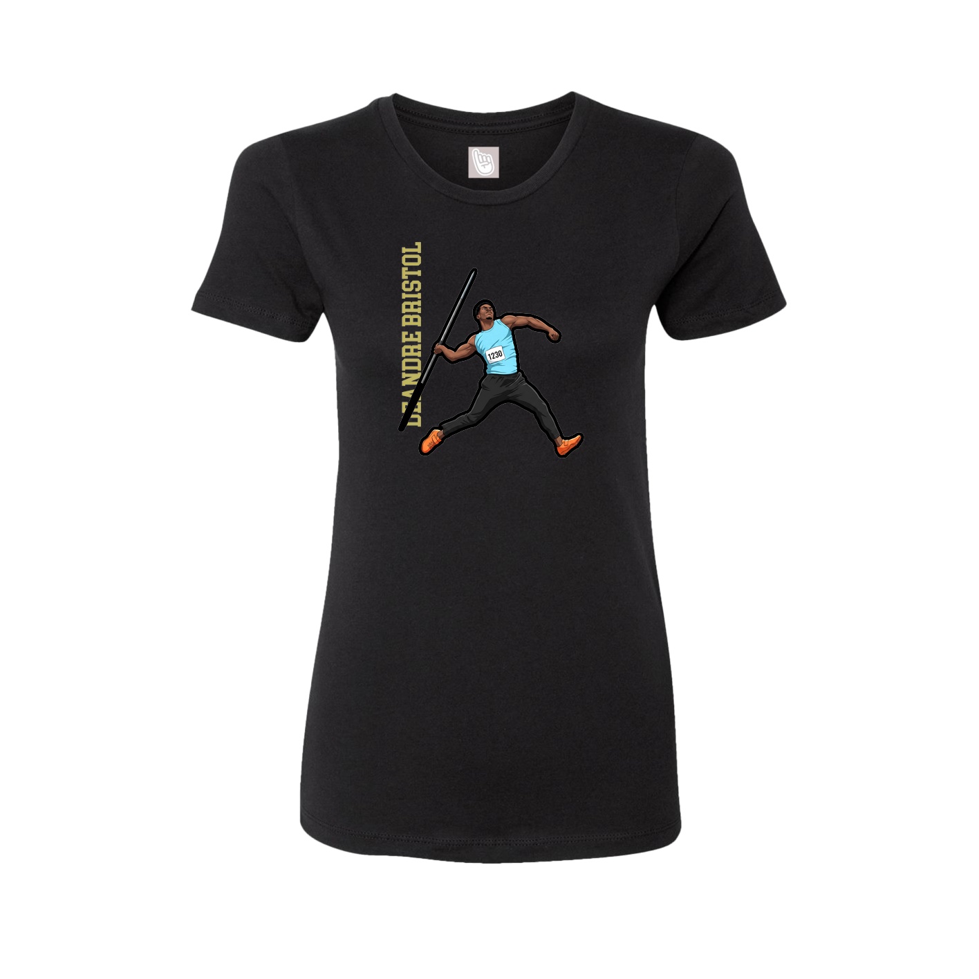 Womens Tee — Name Vertical in Black