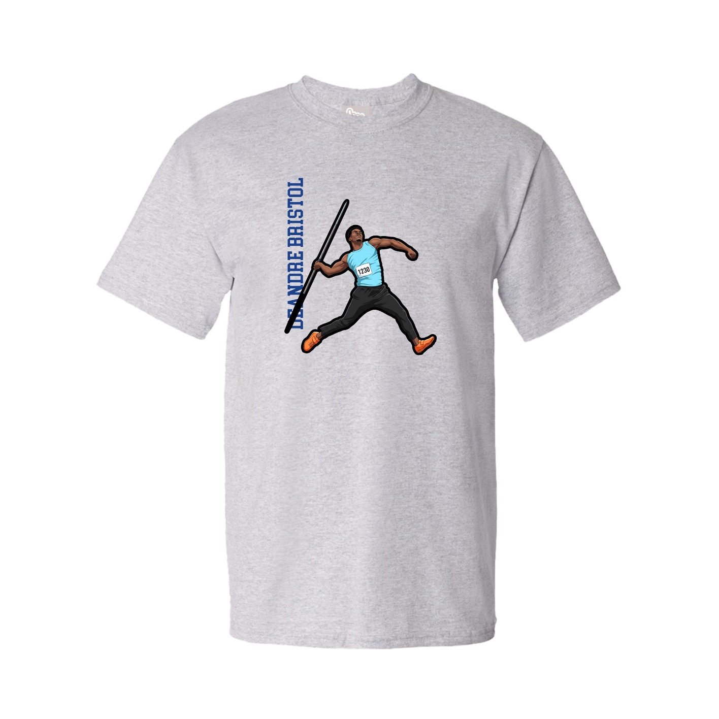 Youth Tee — Name Vertical in Grey