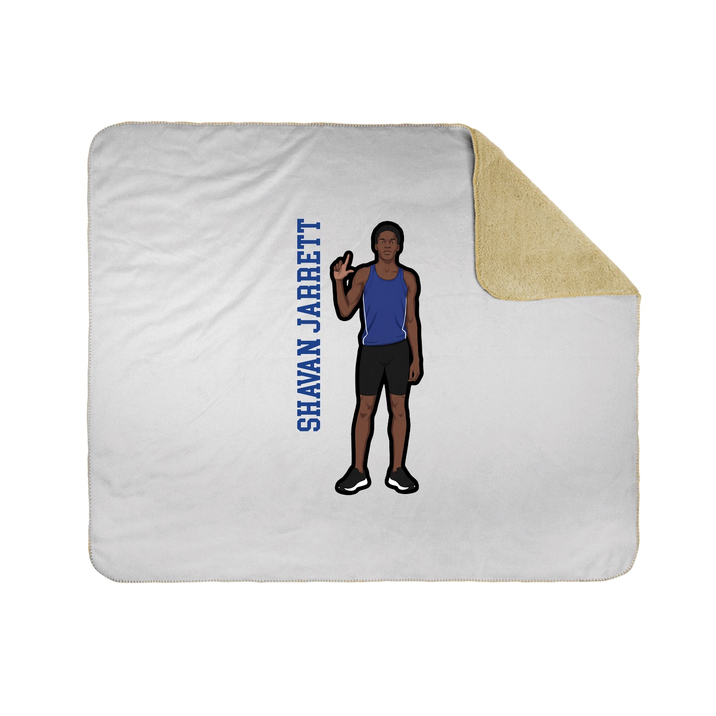 Throw Blanket — Name Vertical in White